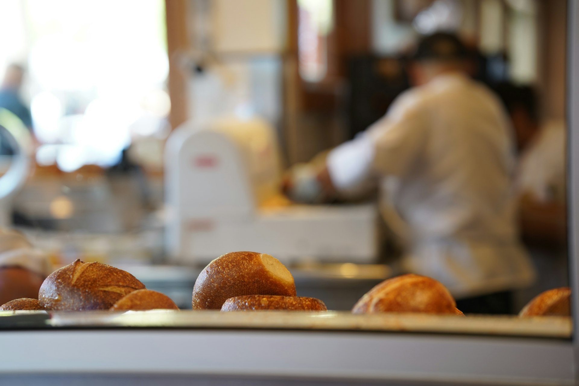 a bunch of croissants sitting on a counter